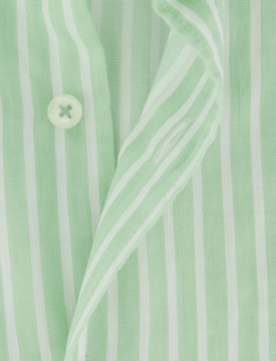 Groen gestreept overhemd Eterna Modern fit