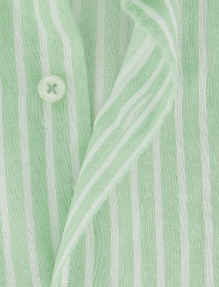 Groen gestreept overhemd Eterna Modern fit
