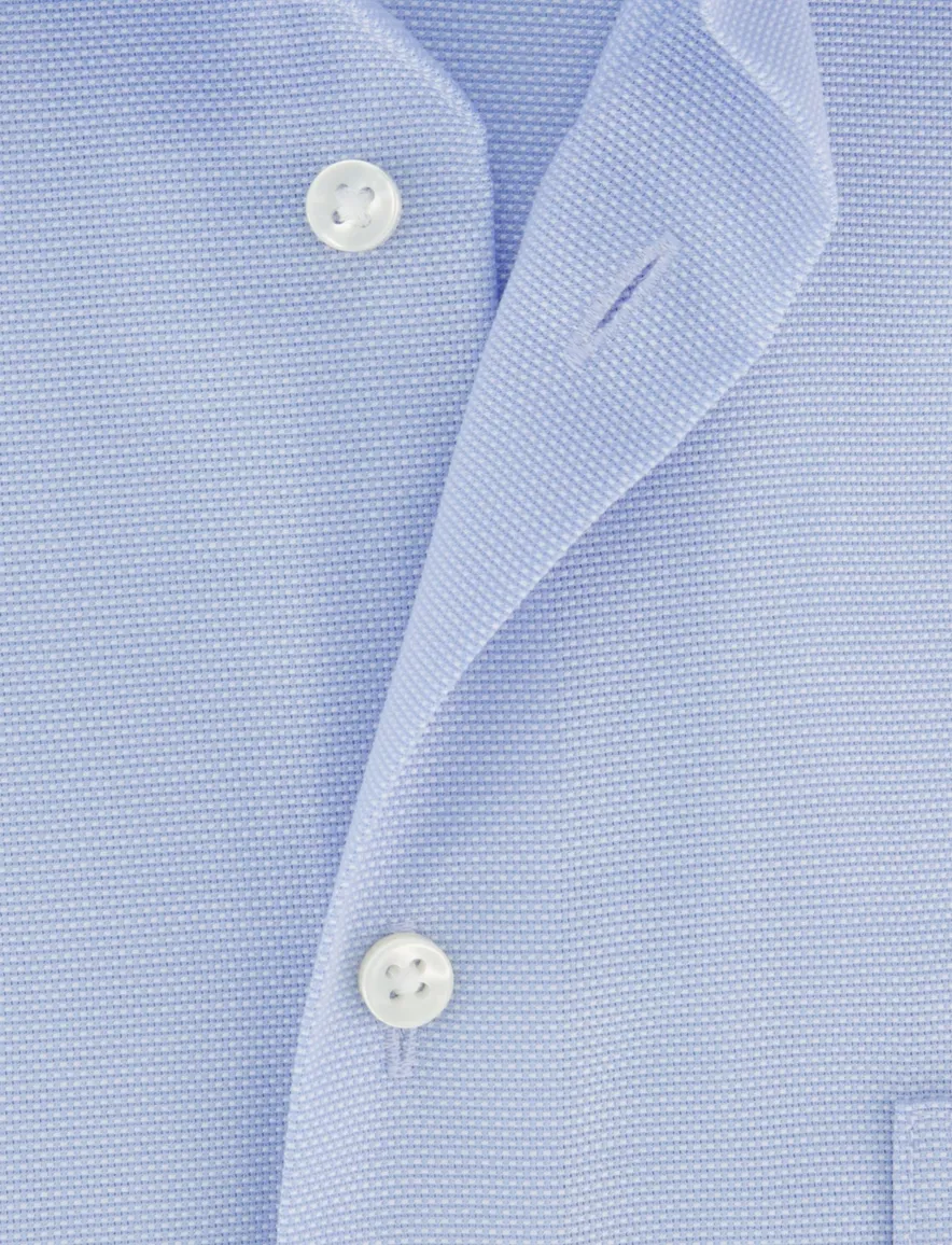 Overhemd Eterna Modern Fit korte mouw blauw effen