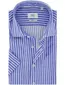Overhemd Eterna blauw strepen normale fit korte mouw