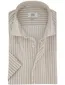 Katoen linnen overhemd beige gestreept Eterna 1863 Modern Fit