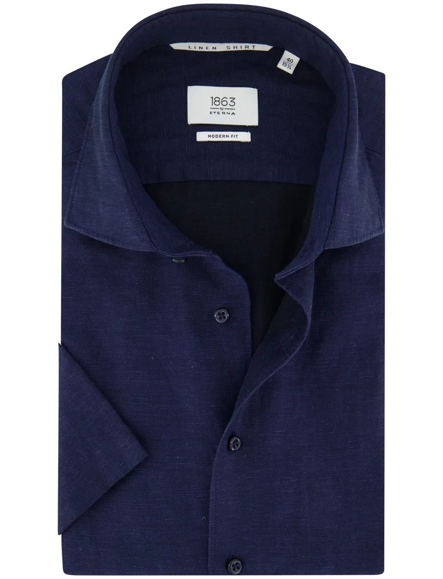 Donkerblauw overhemd Eterna Modern fit cutaway