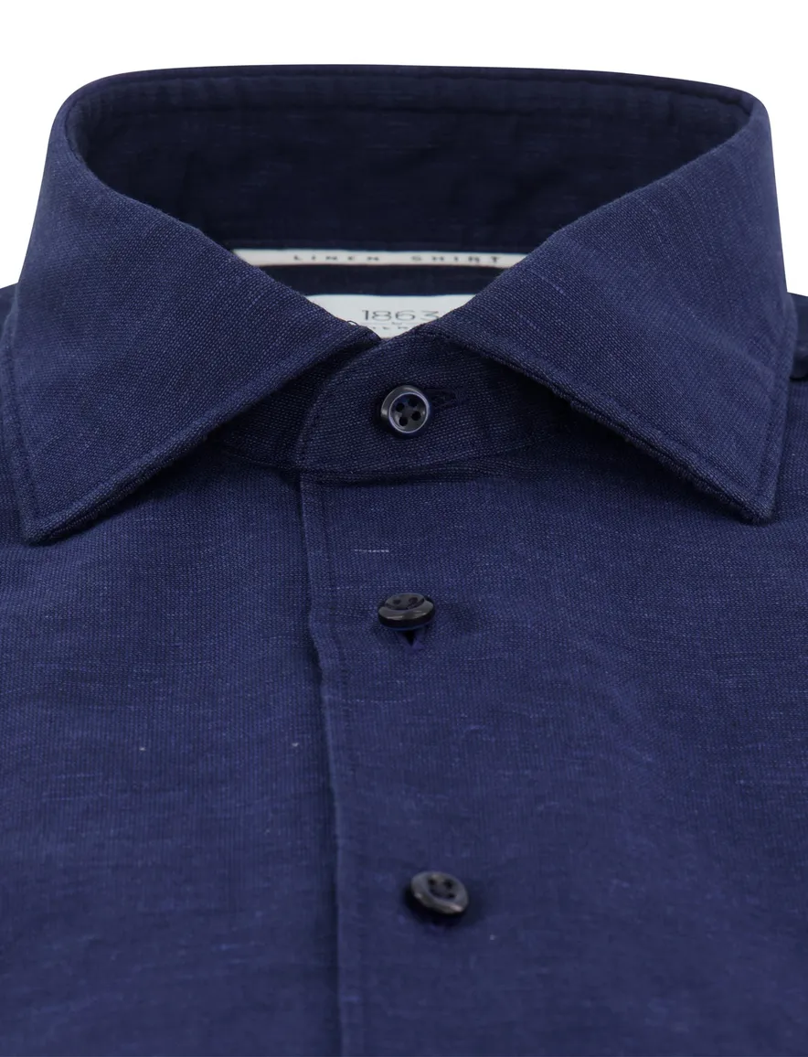 Donkerblauw overhemd Eterna Modern fit cutaway