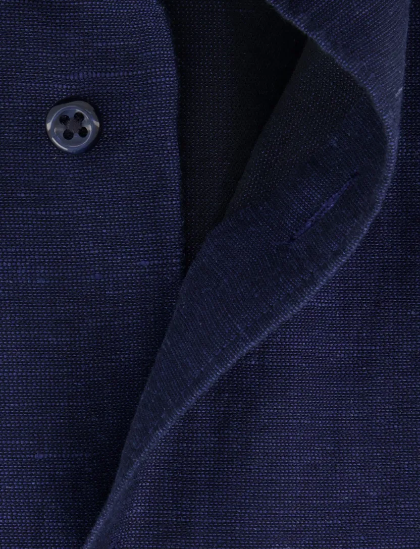 Overhemd Eterna Modern fit donkerblauw korte mouw