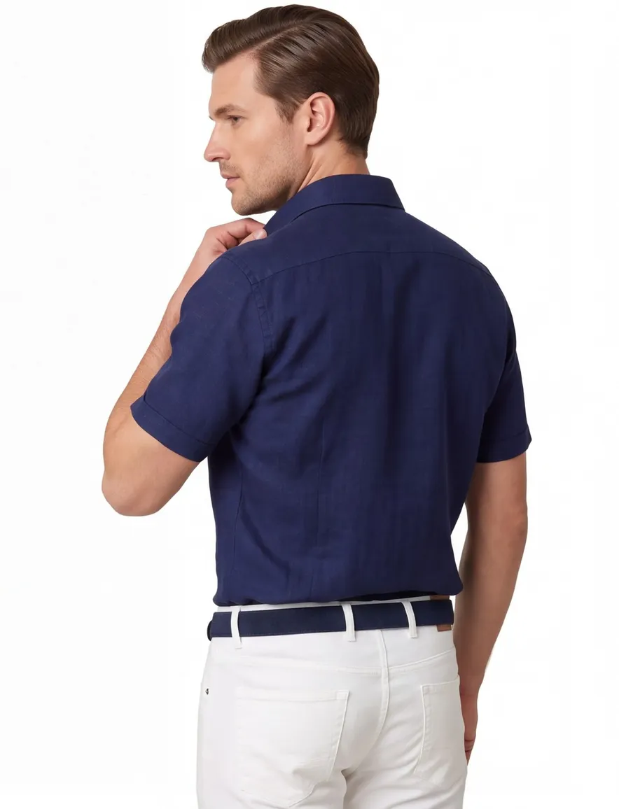 Donkerblauw overhemd Eterna Modern fit cutaway