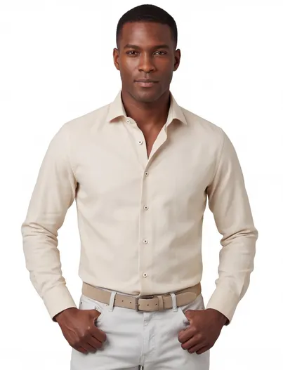 Eterna Beige katoenen overhemd Eterna 1863 Modern Fit