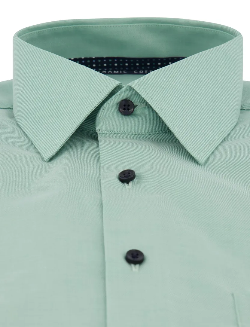 Eterna Modern Fit groen strijkvrij katoen