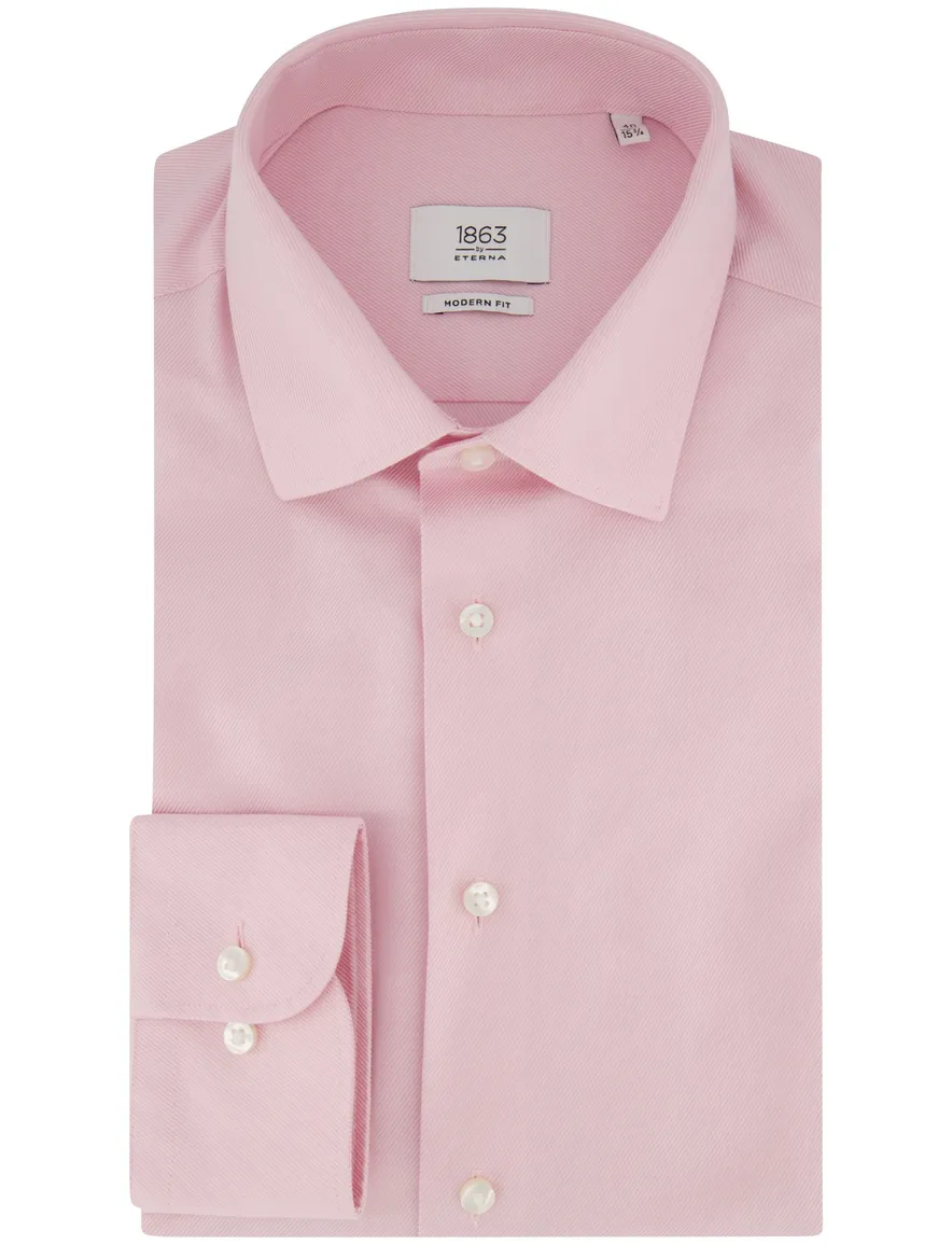 Roze overhemd Eterna Modern fit semi-wide spread boord