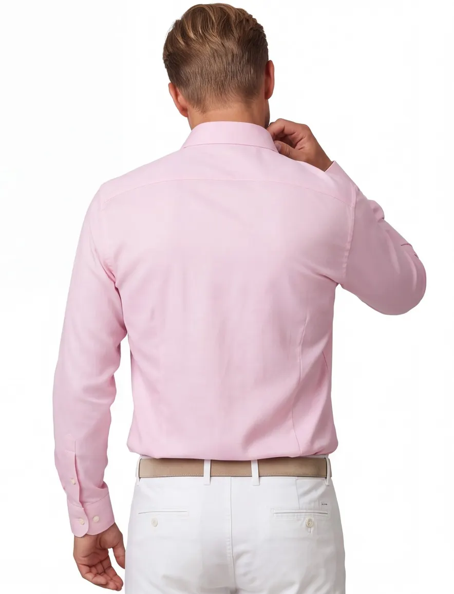 Roze overhemd Eterna Modern fit semi-wide spread boord