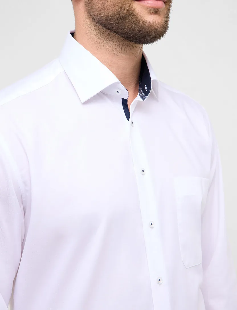 Overhemd wit Eterna Comfort Fit klassiek katoen borstzak