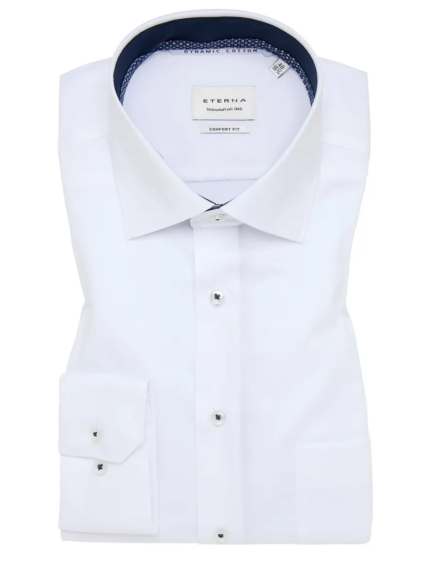 Eterna Comfort Fit overhemd wit klassiek witte knoop