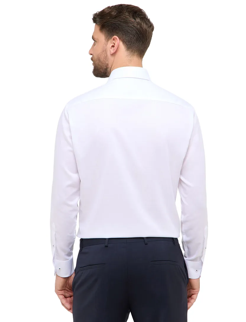 Overhemd wit Eterna Comfort Fit klassiek katoen borstzak