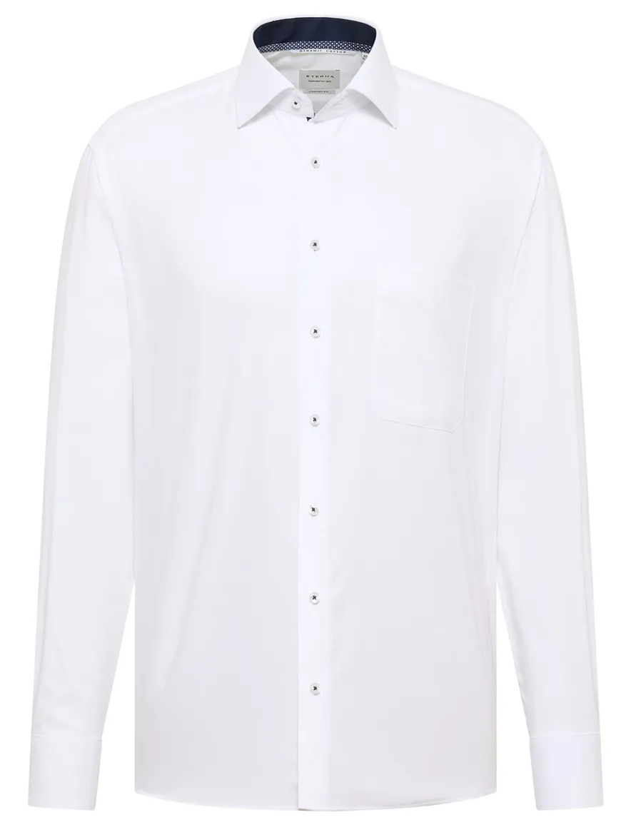 Overhemd rood semi-wide collar Eterna comfort fit