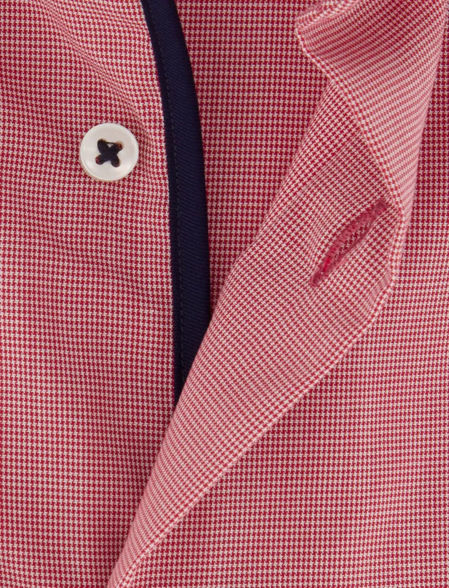 Overhemd rood semi-wide collar Eterna comfort fit