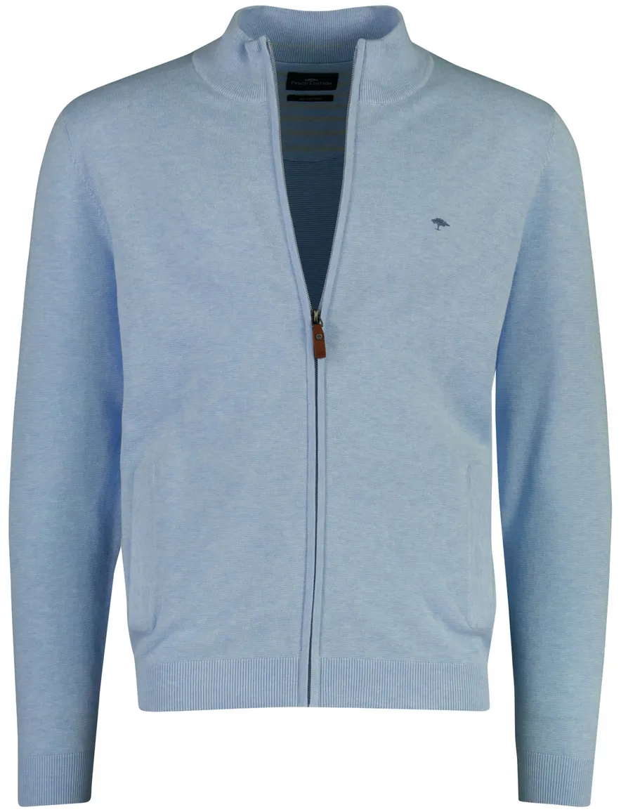 Fynch Hatton vest blauw katoen
