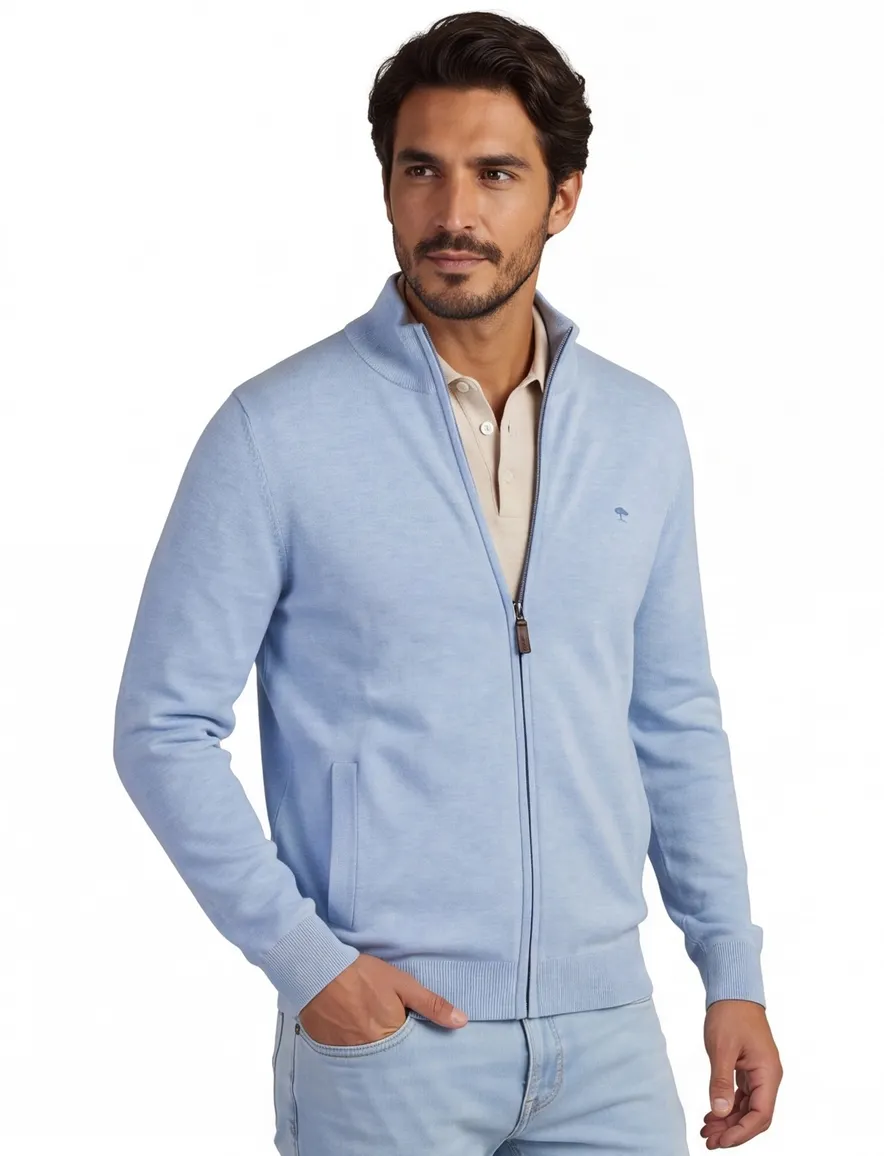 Fynch Hatton vest blauw katoen