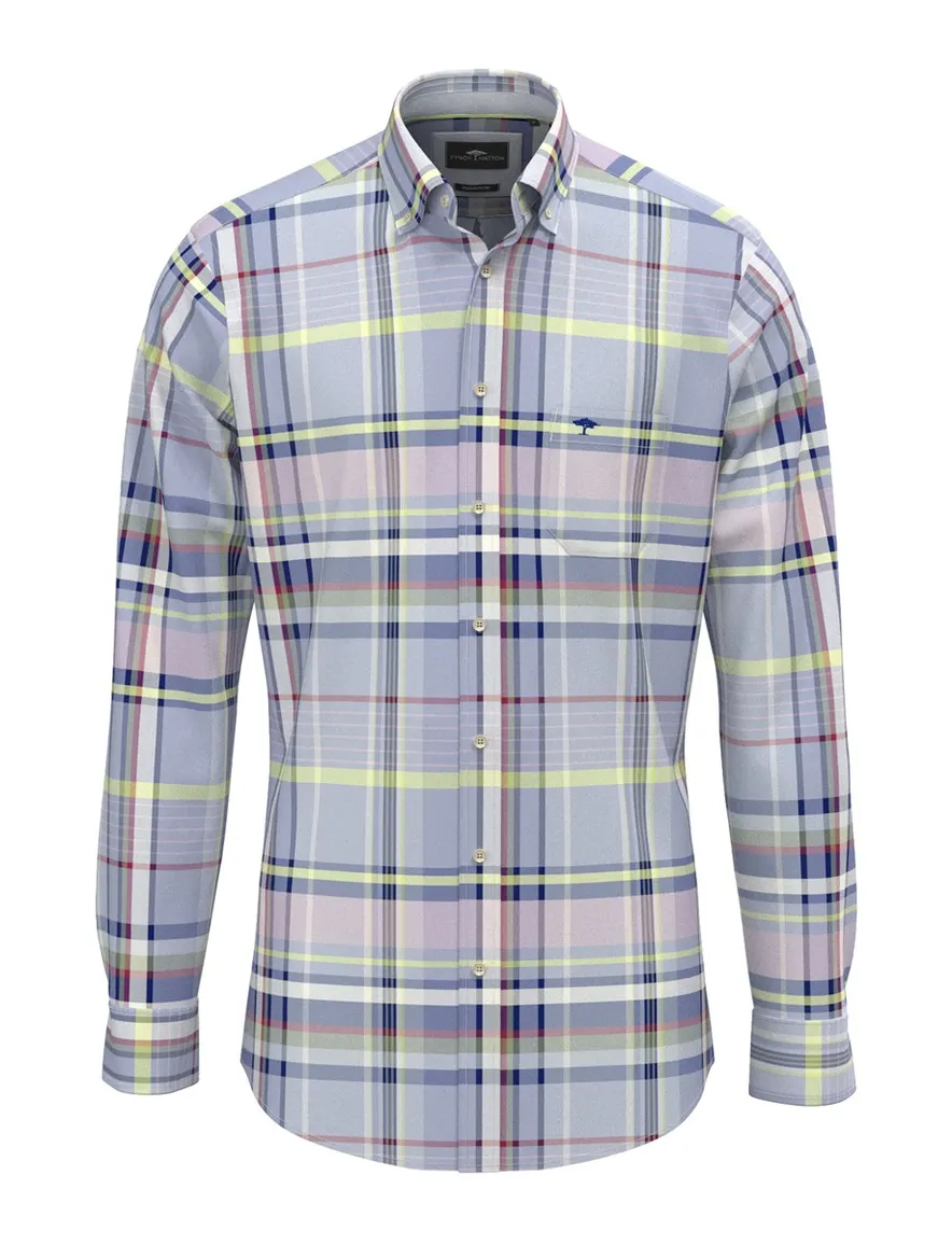 Fynch Hatton overhemd geruit Washed Oxford Check