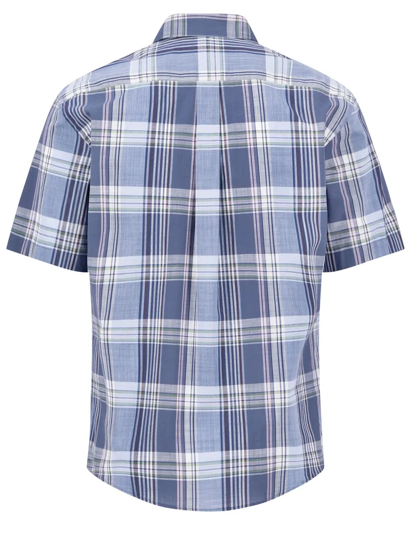 Overhemd Fynch Hatton geruit blauw normale fit
