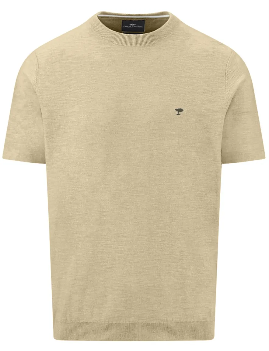 Fynch Hatton T-shirt beige wijde fit