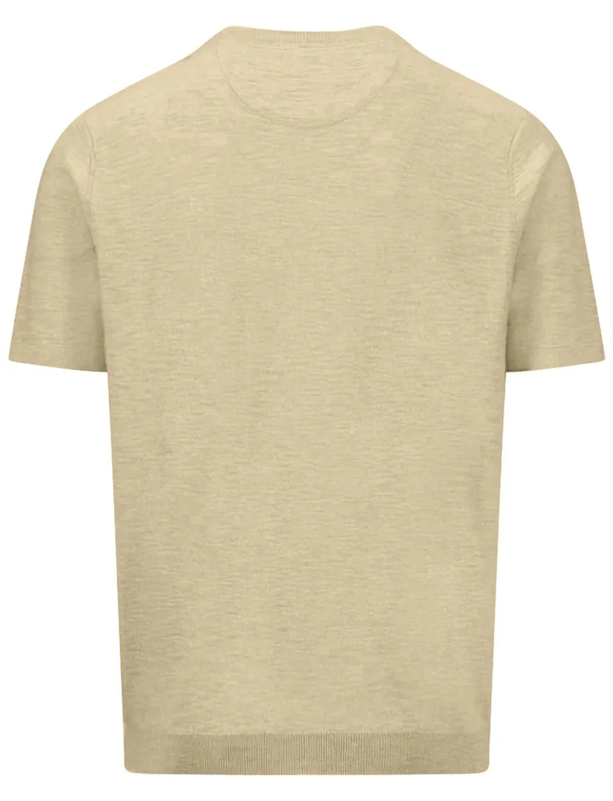 Fynch Hatton t-shirt linnenblend beige