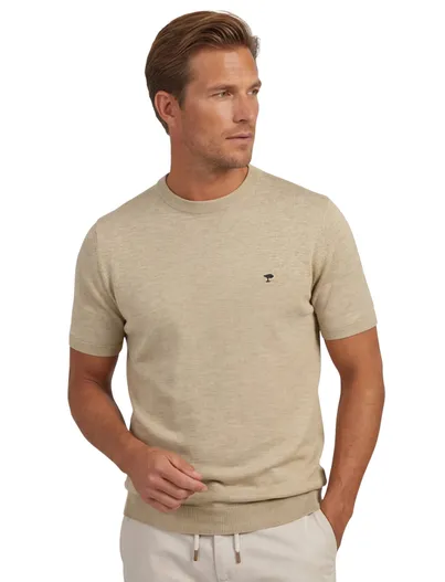 Fynch Hatton T-shirt Fynch Hatton beige wijde fit katoen