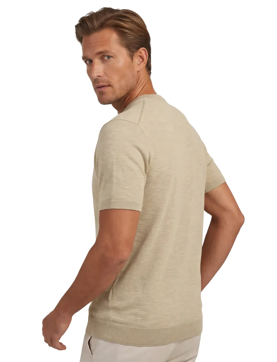 Fynch Hatton t-shirt linnenblend beige