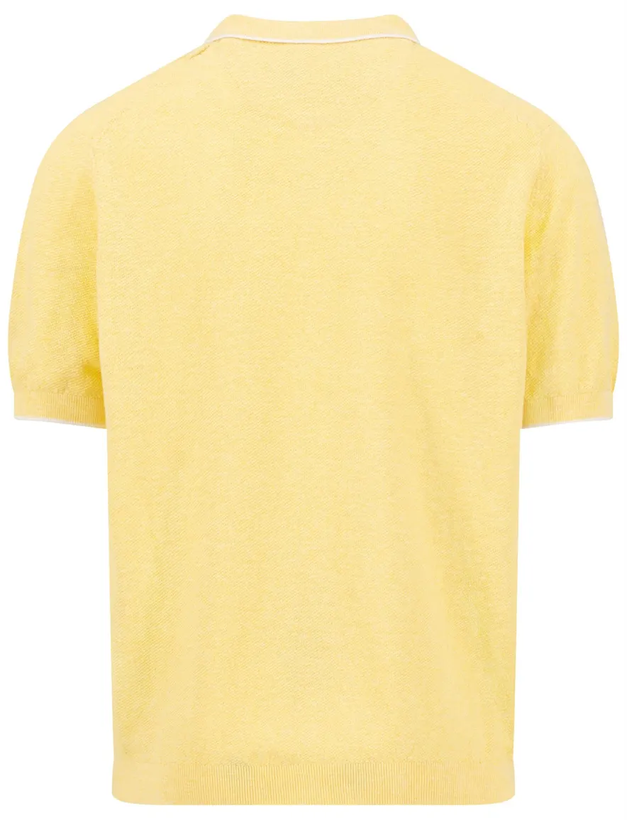 Fynch Hatton polo 3 knoops gemeleerd geel