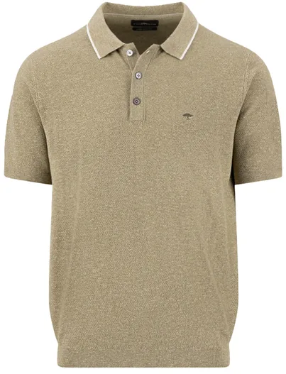 Fynch Hatton Fynch Hatton polo 3 knoops gemeleerd pistache