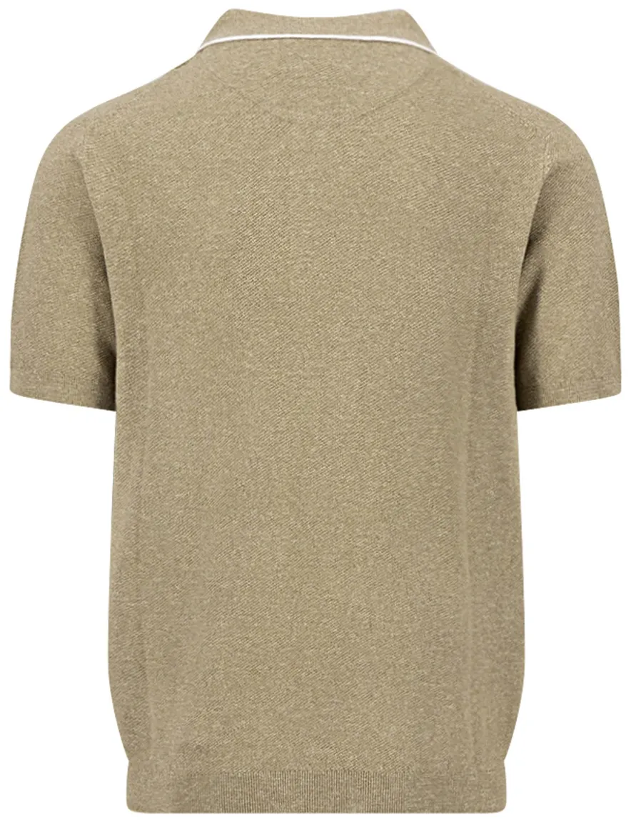 Fynch Hatton polo 3 knoops gemeleerd pistache