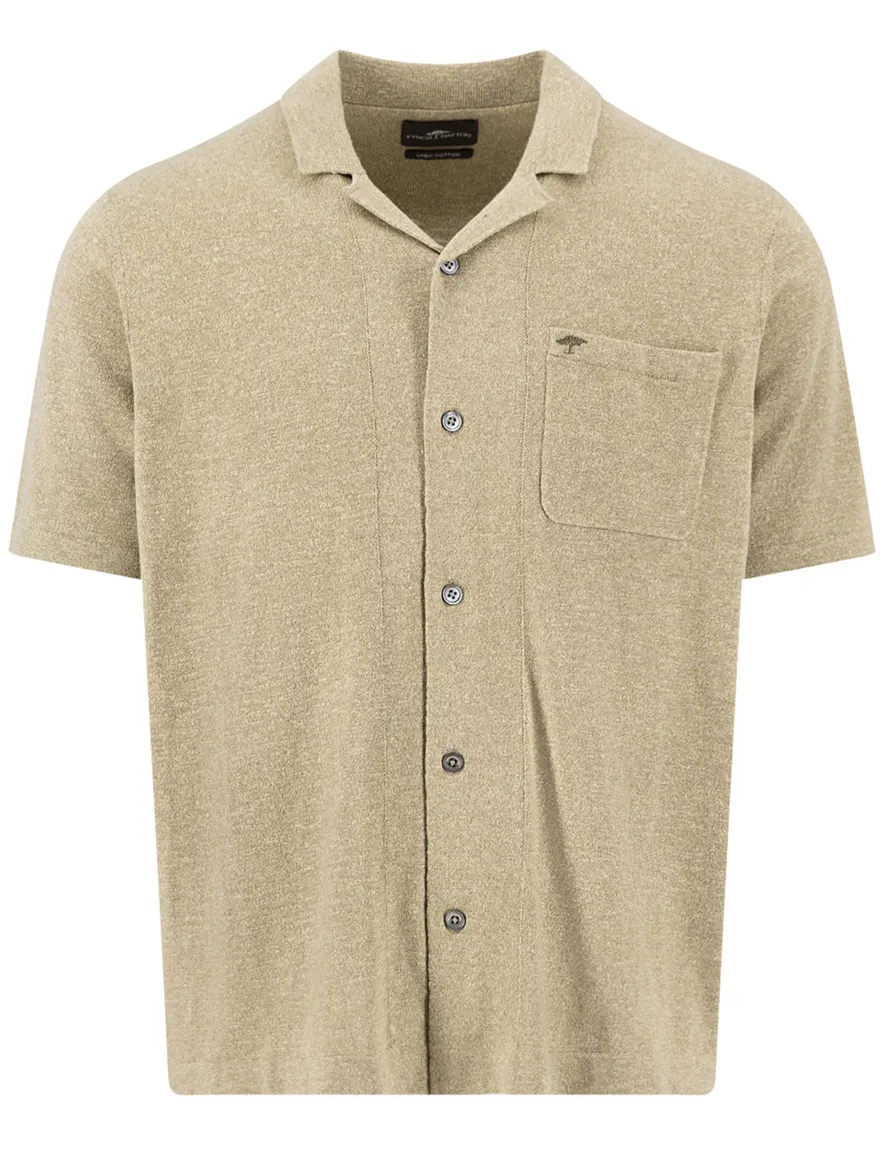 Fynch Hatton doorknoop polo linnenblend