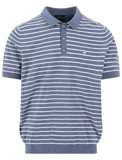 Fynch Hatton Fynch Hatton poloshirt blauw gestreept