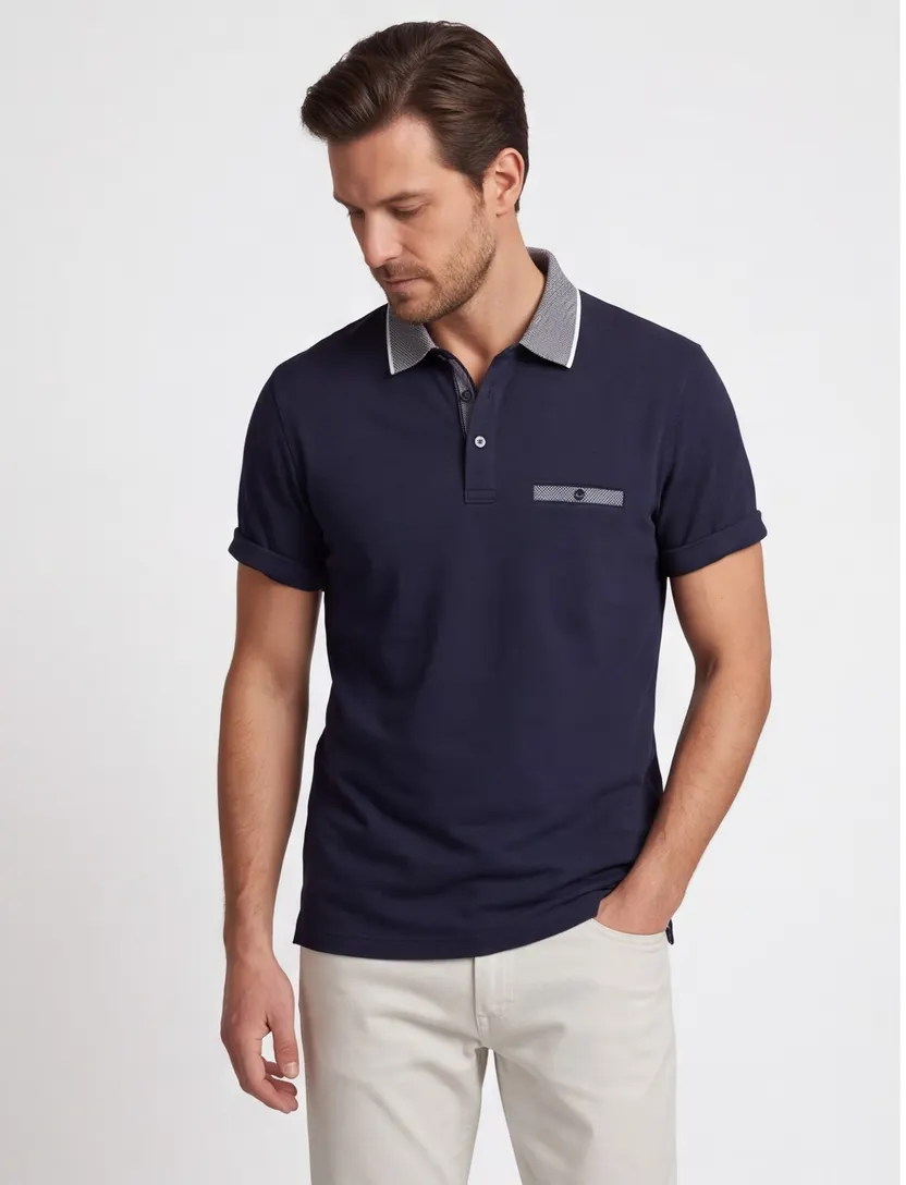 Poloshirt Fynch Hatton contrast boord