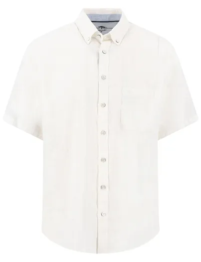 Fynch Hatton Wit overhemd linnen Fynch Hatton button down
