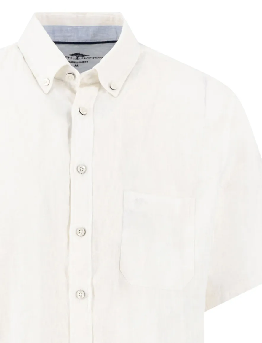 Wit overhemd linnen Fynch Hatton button down