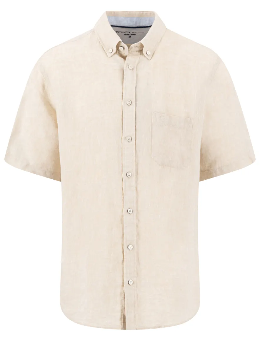 Fynch Hatton overhemd beige linnen