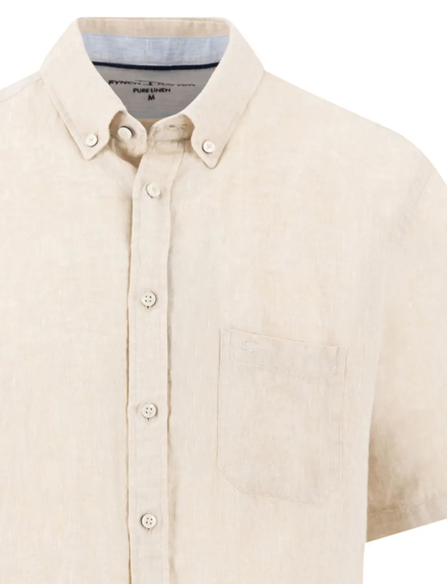 Fynch Hatton overhemd beige linnen