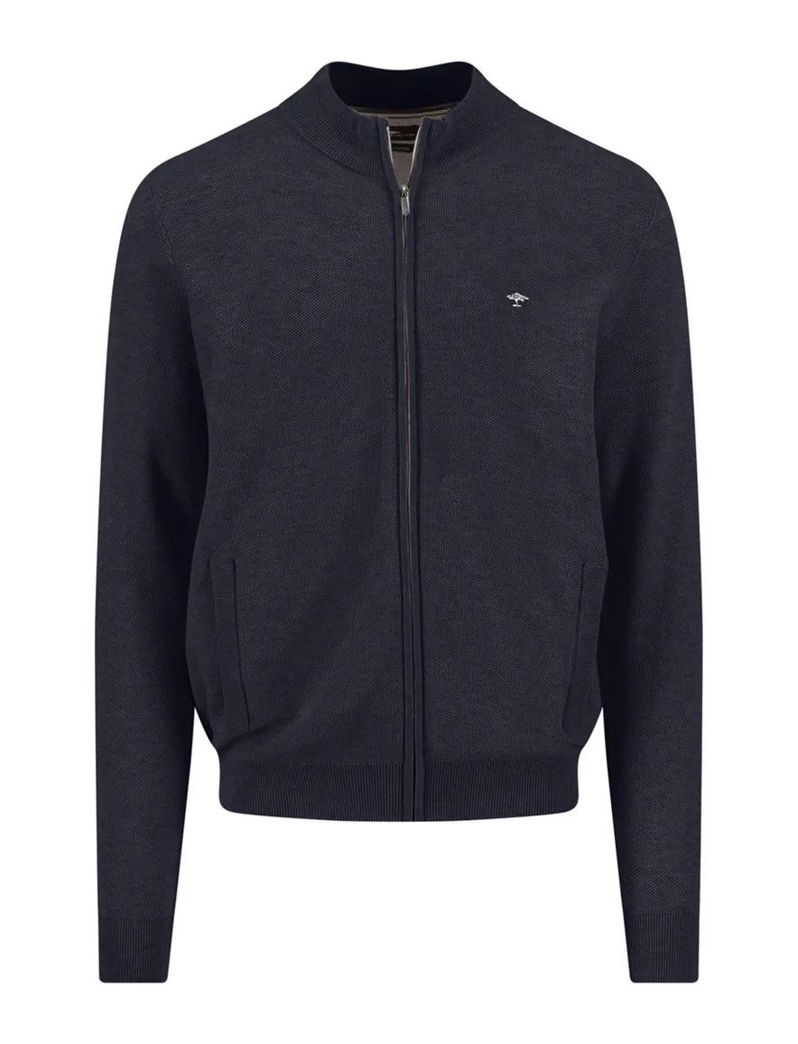 Fynch Hatton vest donkerblauw structuur