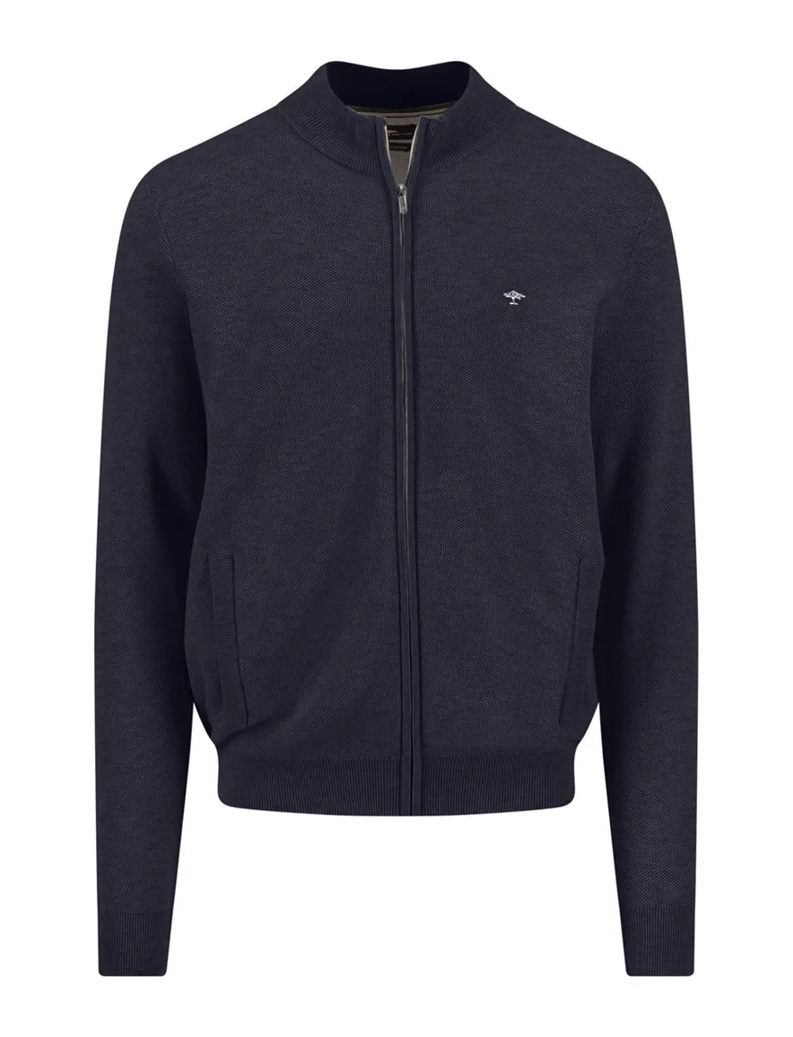 Fynch Hatton vest navy katoen jersey