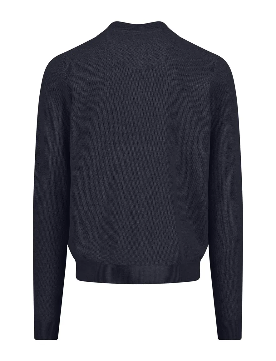 Fynch Hatton vest donkerblauw structuur