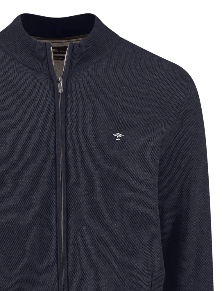 Fynch Hatton vest donkerblauw structuur