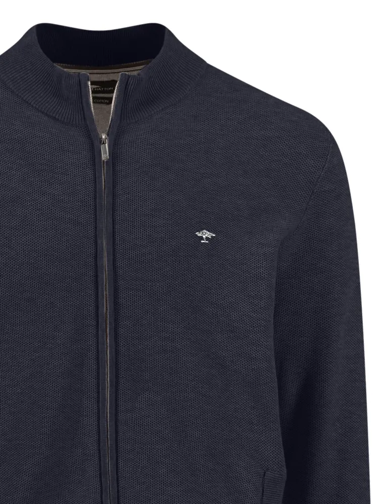 Fynch Hatton vest navy katoen jersey