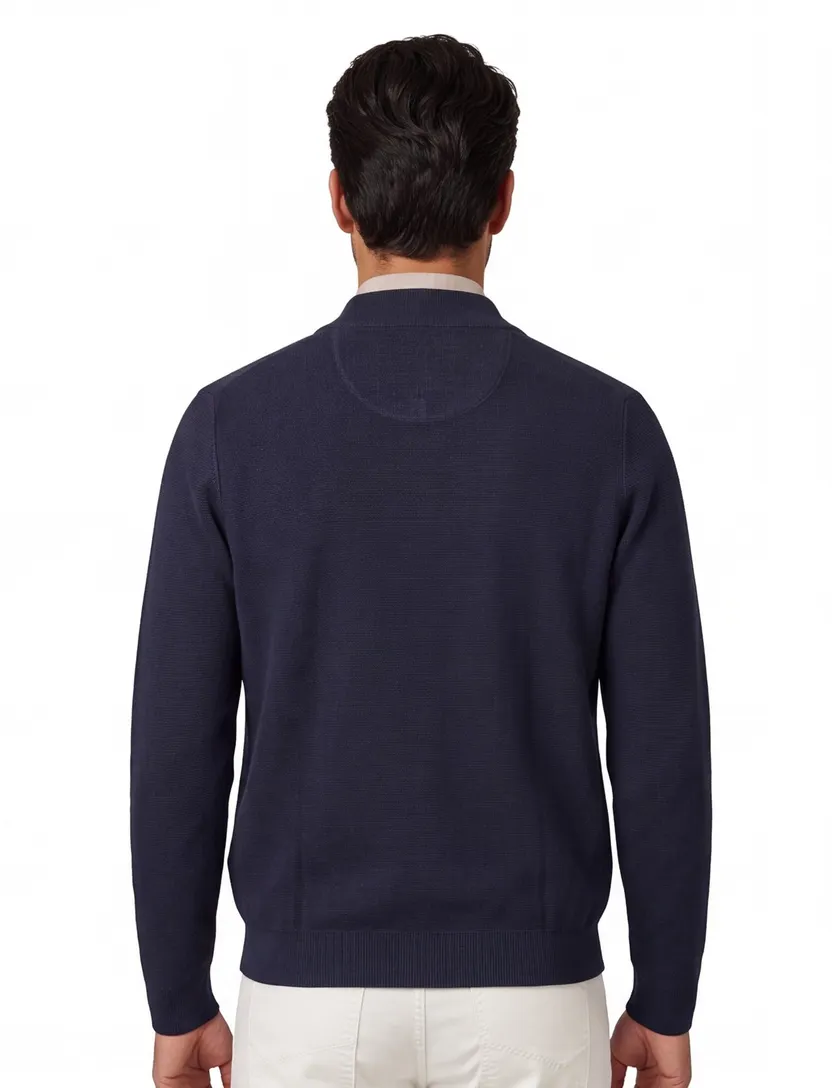Donkerblauw vest Fynch Hatton textuur