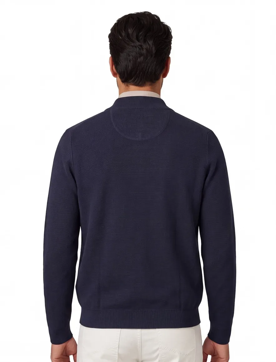 Fynch Hatton vest navy katoen jersey