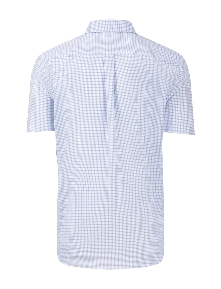 Overhemd lichtblauw geruit Fynch Hatton button down boord