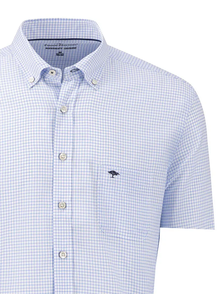 Overhemd lichtblauw geruit Fynch Hatton button down boord
