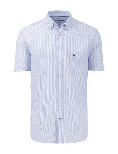Fynch Hatton Overhemd lichtblauw gestreept Fynch Hatton button down boord