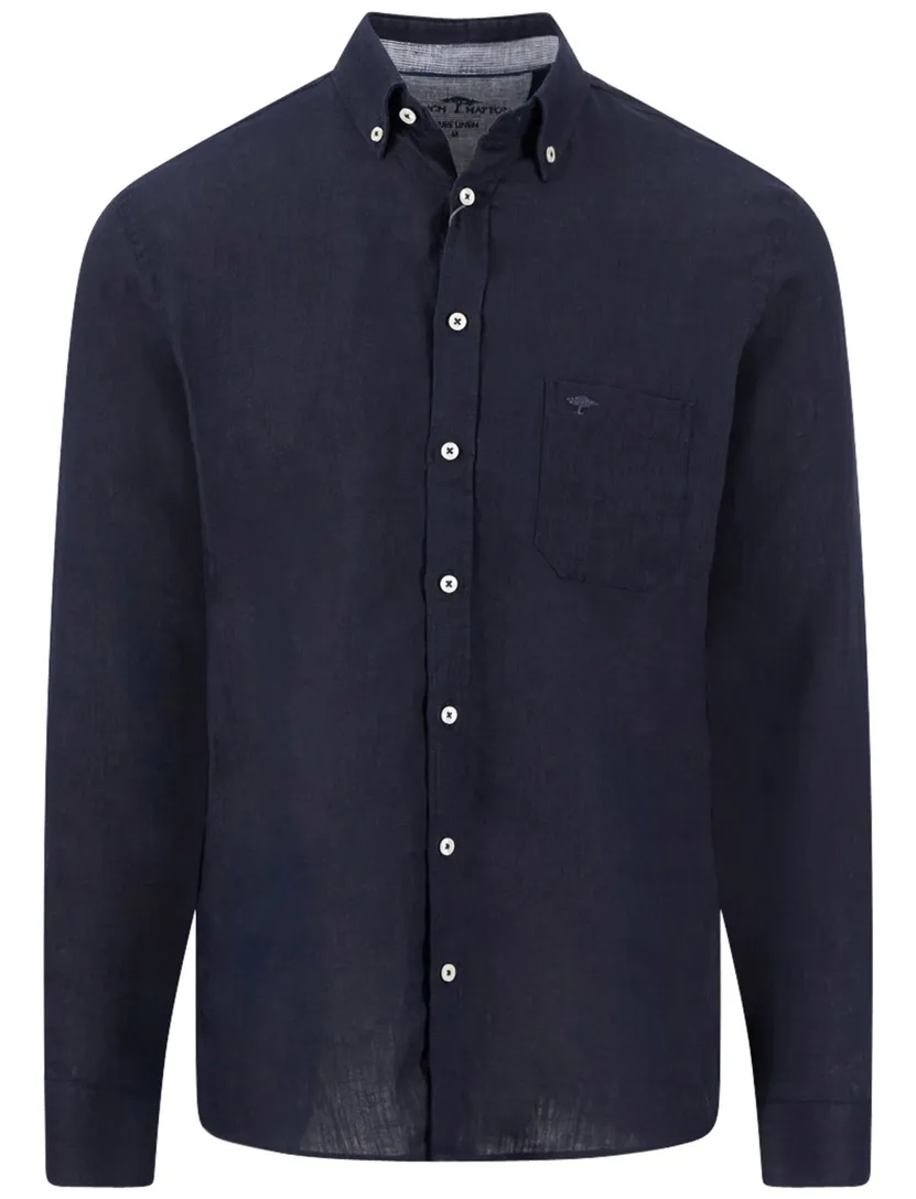 Overhemd navy Fynch Hatton button down boord