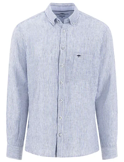 Fynch Hatton Streepjes overhemd Fynch Hatton normale fit blauw