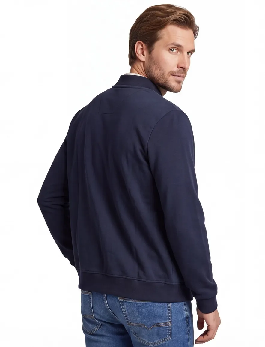 Fynch Hatton outdoorvest Hybrid College Jacket navy sportief