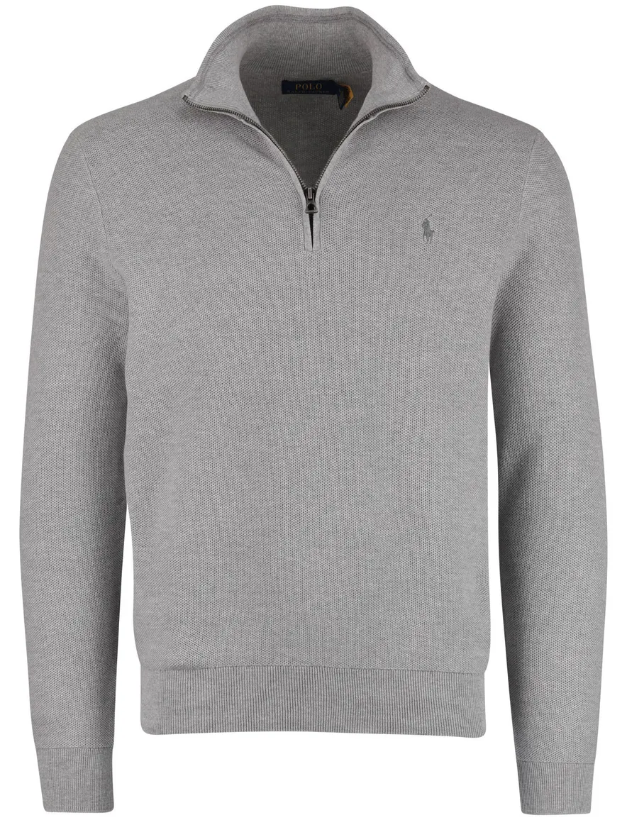 Polo Ralph Lauren trui half zip rits grijs logo